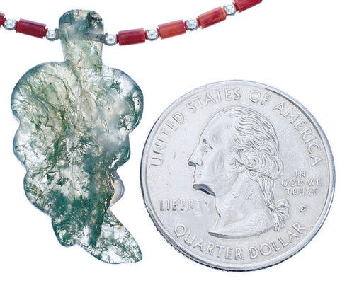 Azurite And Multicolor Sterling Silver Leaf Bead Necklace BX120831