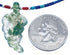 Genuine Sterling Silver Southwestern Multicolor And Azurite Leaf Bead Necklace BX120837
