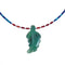 Sterling Silver Bead Multicolor And Azurite Leaf Necklace BX120838
