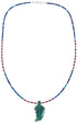 Sterling Silver Bead Multicolor And Azurite Leaf Necklace BX120838