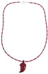 Sterling Silver Coral And Agate Bead Leaf Necklace BX120840