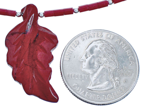 Sterling Silver Coral And Agate Bead Leaf Necklace BX120840