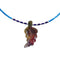 Sterling Silver Denim Lapis And Sugilite Bead Leaf Necklace BX120844