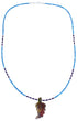 Sterling Silver Denim Lapis And Sugilite Bead Leaf Necklace BX120844
