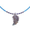Authentic Sterling Silver Denim Lapis And Sugilite Bead Leaf Necklace BX120845