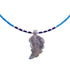 Authentic Sterling Silver Denim Lapis And Sugilite Bead Leaf Necklace BX120845