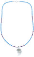 Denim Lapis And Sugilite Southwestern Sterling Silver Leaf Bead Necklace BX120847