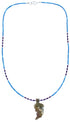 Denim Lapis And Sugilite Southwestern Authentic Sterling Silver Leaf Bead Necklace BX120848