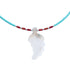 Authentic Sterling Silver Turquoise And Oyster Shell Bead Leaf Necklace BX120850