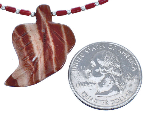 Oyster Shell And Malachite Southwest Authentic Sterling Silver Bead Leaf Necklace BX120854