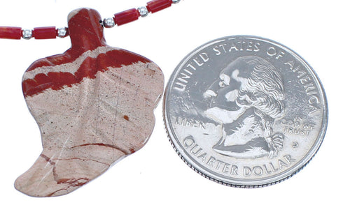 Authentic Sterling Silver Oyster Shell And Malachite Bead Leaf Southwest Necklace BX120856