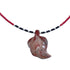 Authentic Sterling Silver Coral And Onyx Bead Leaf Necklace BX120858