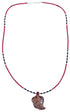 Authentic Sterling Silver Coral And Onyx Bead Leaf Necklace BX120858