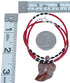 Authentic Sterling Silver Coral And Onyx Bead Leaf Necklace BX120858