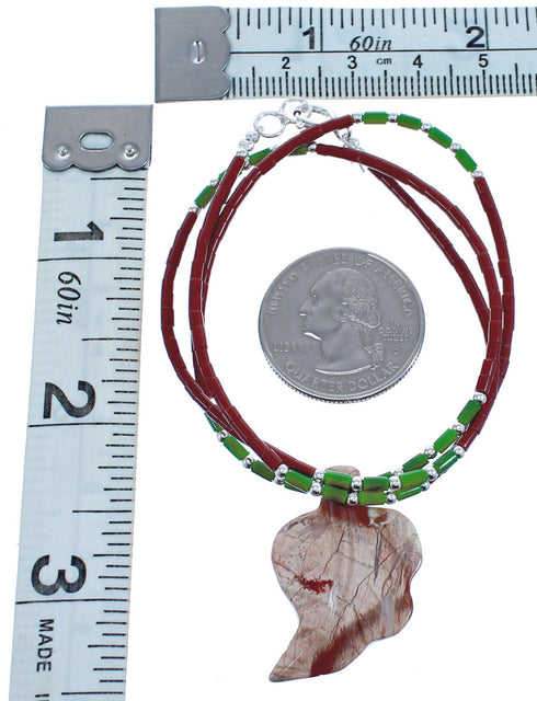 Sterling Silver Multicolor Bead Leaf Necklace BX120860