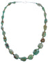 Southwestern Genuine Sterling Silver Green Turquoise Bead Necklace BX119770