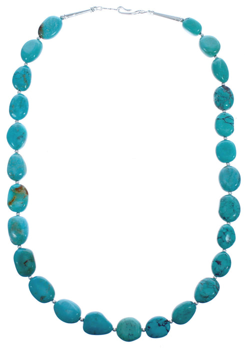 Sterling Silver Genuine Southwest Turquoise Bead Necklace BX119779