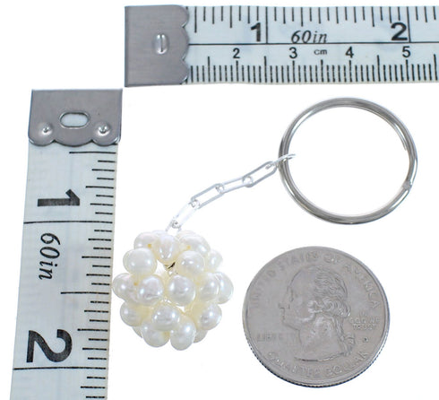 Authentic Sterling Silver Mother Of Pearl Bead Key Chain BX120790