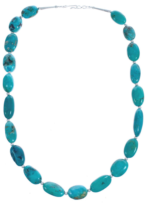 Bead Turquoise Genuine Sterling Silver Southwest Necklace BX119805