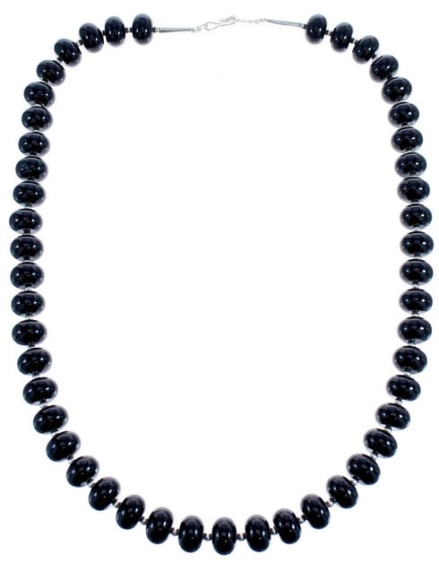 Sterling Silver Onyx Bead Southwest Jewelry Necklace BX119817