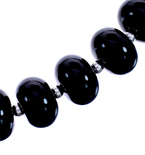 Sterling Silver Onyx Bead Southwest Jewelry Necklace BX119817