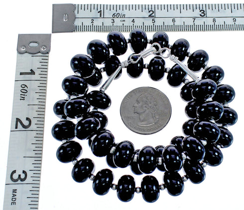 Sterling Silver Onyx Bead Southwest Jewelry Necklace BX119817