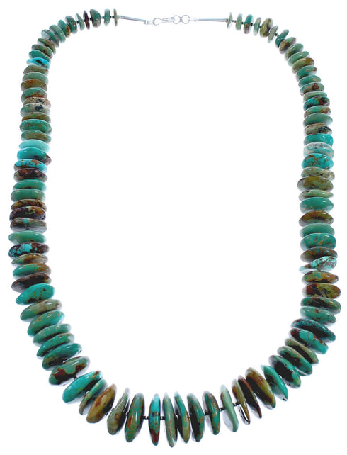 Wheel Turquoise Authtentic Sterling Silver Bead Necklace BX119697