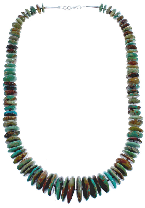 Southwest Sterling Silver And Turquoise Bead Necklace BX119703
