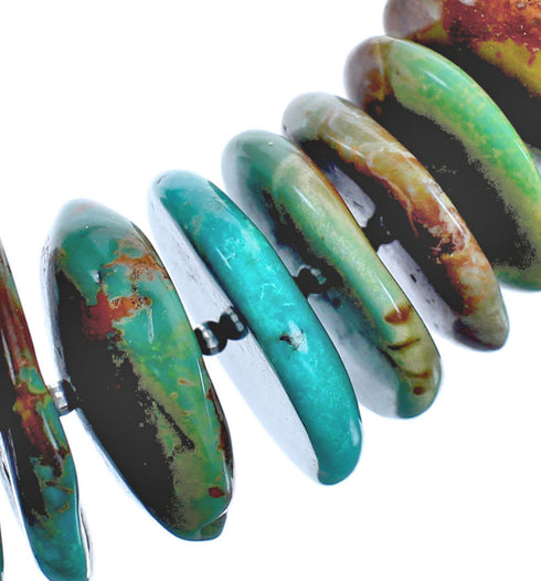 Southwest Sterling Silver And Turquoise Bead Necklace BX119703