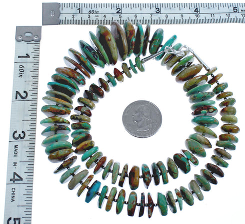 Southwest Sterling Silver And Turquoise Bead Necklace BX119703