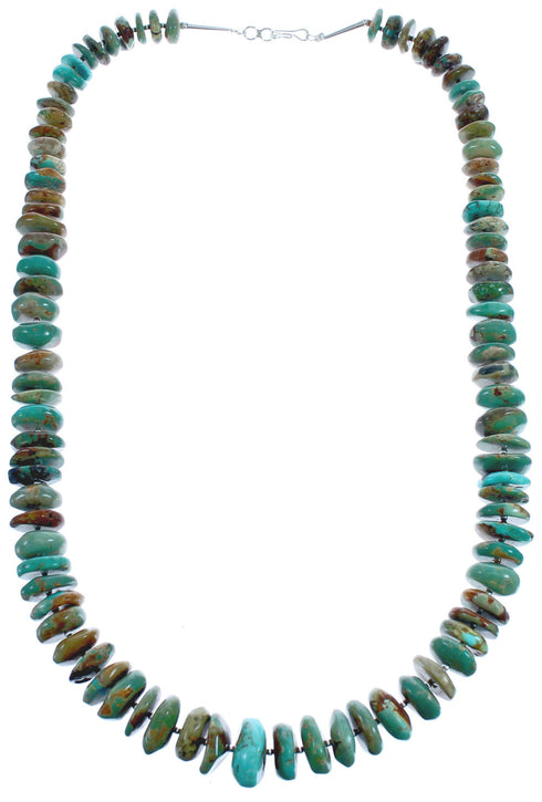 Sterling Silver Turquoise Southwest Wheel Bead Necklace BX119704