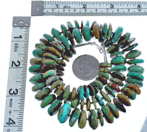 Sterling Silver Turquoise Southwest Wheel Bead Necklace BX119704
