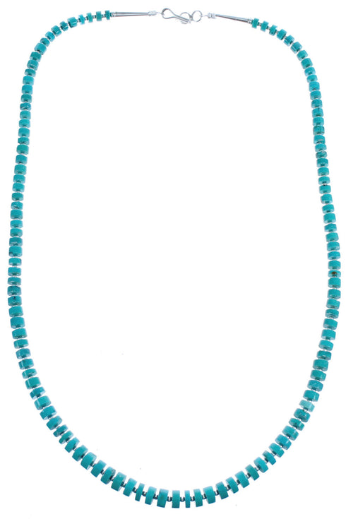 Authentic Southwest Turquoise Sterling Silver Bead Necklace BX119710