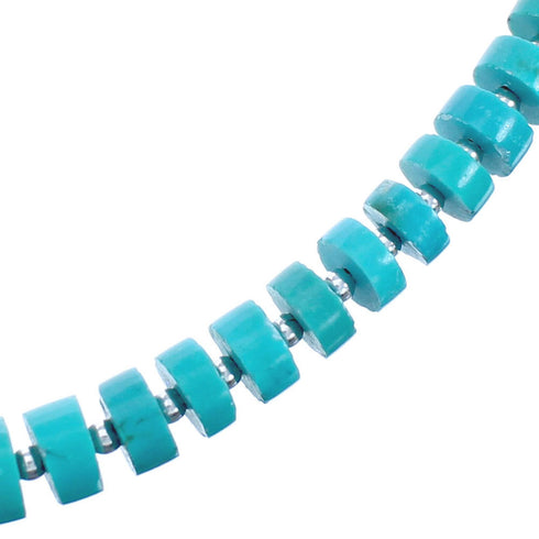 Authentic Southwest Turquoise Sterling Silver Bead Necklace BX119710