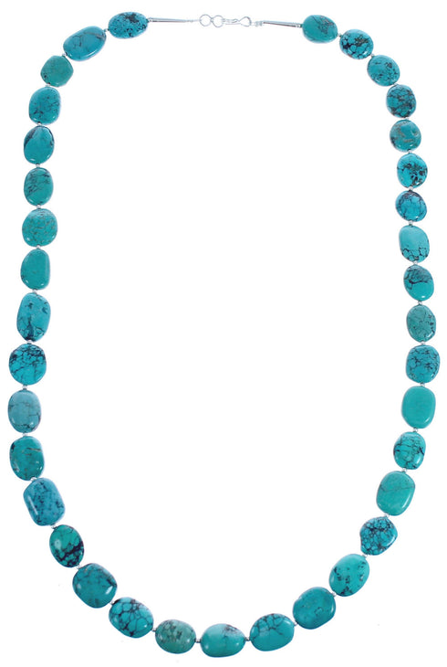 Authentic Sterling Silver Kingman Turquoise Bead Necklace BX119836