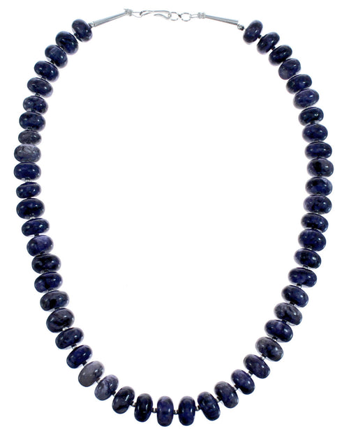 Southwest Sterling Silver Purple Agate Bead Necklace BX119839