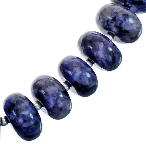 Southwest Sterling Silver Purple Agate Bead Necklace BX119839