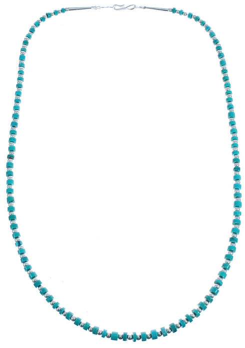 Authentic Sterling Silver Southwest Turquoise Bead Necklace BX119844