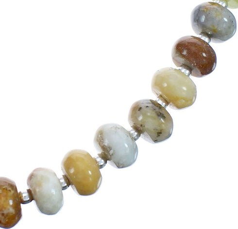 New Jade Crystal Genuine Sterling Silver Southwest Bead Necklace BX119917