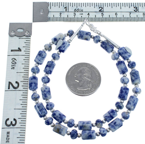 Sterling Silver Dumortierite Southwest Bead Necklace BX119846