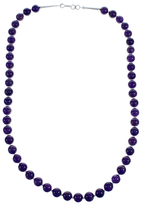 Amethyst Southwest Sterling Silver Bead Necklace BX120548