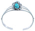 Navajo Turquoise Sterling Silver Flower And Scalloped Leaf Cuff Bracelet BX120226