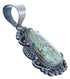 Native American #8 Turquoise Genuine Twisted Sterling Silver Pendant BX120392