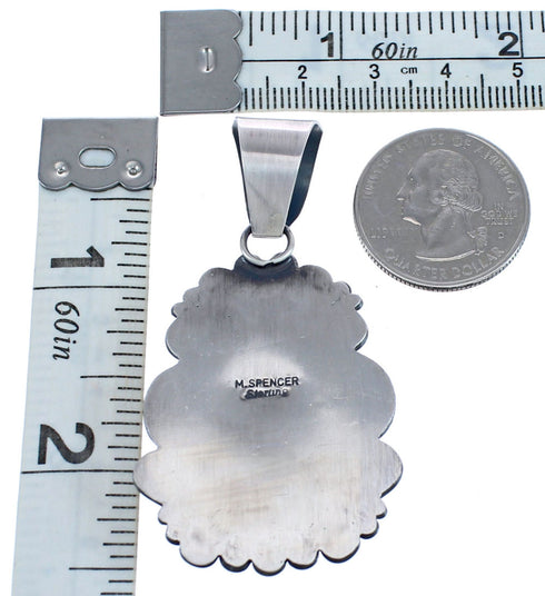 Native American #8 Turquoise Genuine Twisted Sterling Silver Pendant BX120392