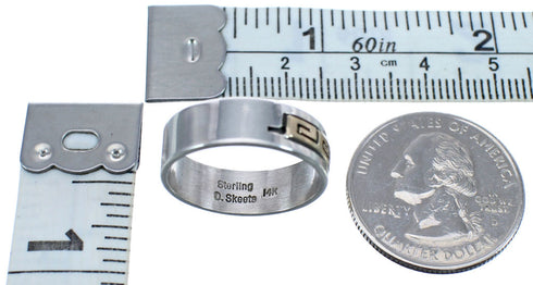 14 Karat Gold Authentic Sterling Silver Native American Ring Size 5-1/2 BX120073