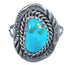 Authentic Sterling Silver Turquoise Navajo Hand Crafted Ring Size 7-1/2 BX120118