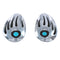 Authentic Sterling Silver Turquoise Bear Paw Navajo Post Earrings BX120003