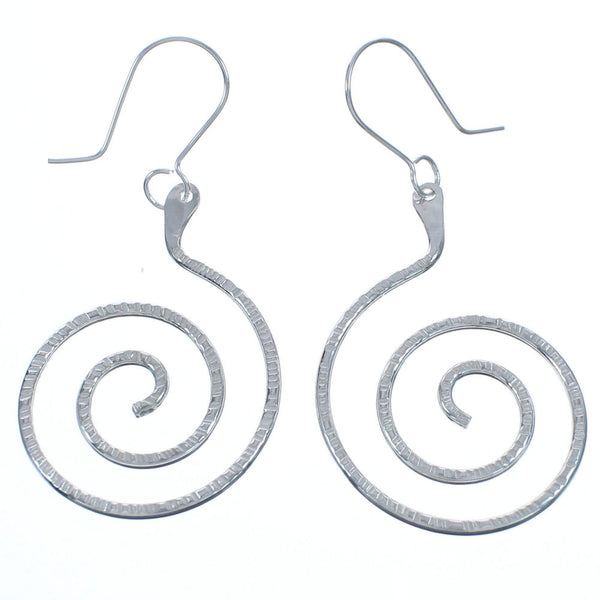 Zuni Snake Sterling Silver Hook Dangle Earrings BX120010