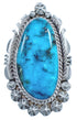 Genuine Sterling Silver Navajo Indian Turquoise Ring Size 11-1/2 BX119981