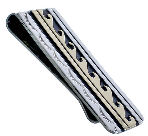 Sterling Silver Design 12KGF Genuine Navajo Money Clip BX120312